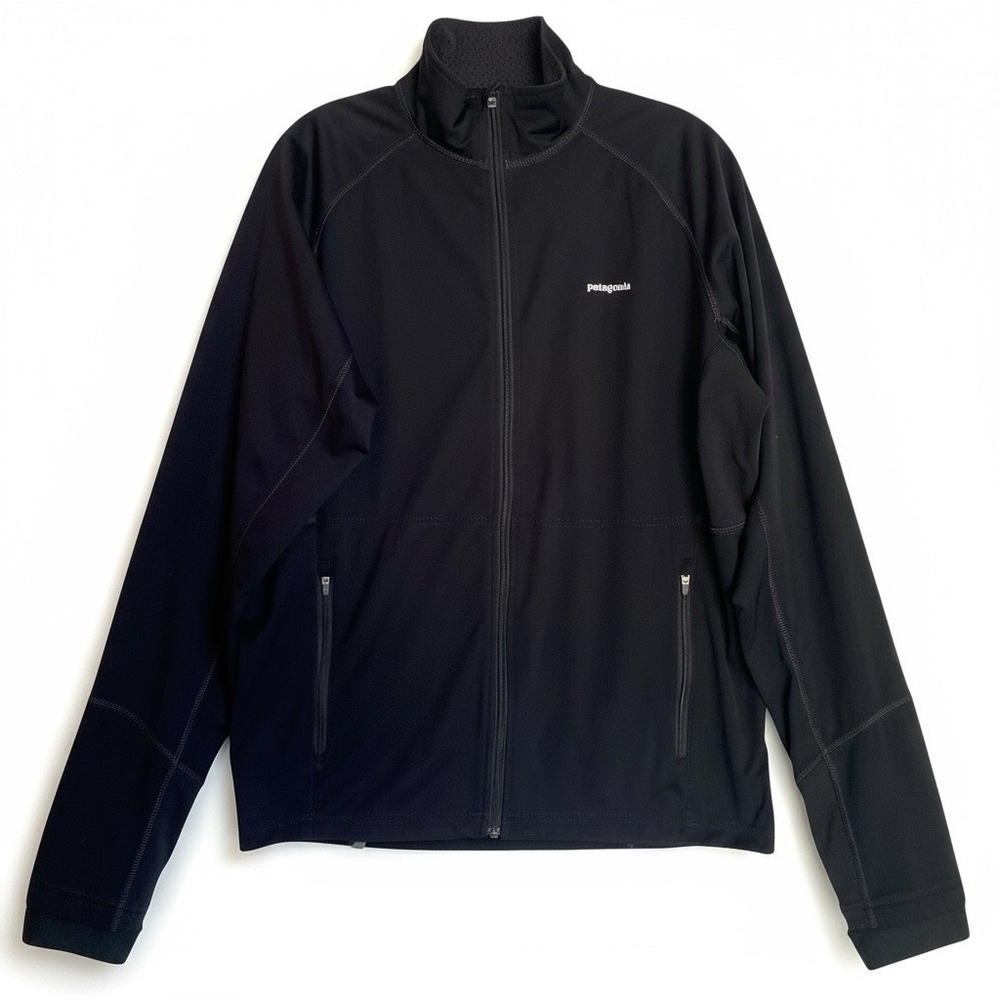 Patagonia Full Zip Jacket Men M Black Lightweight Windbreaker Outdoor Packable